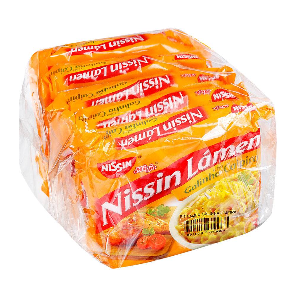 Nissin lámen pack de macarrão instantâneo sabor galinha caipira (5x85g)