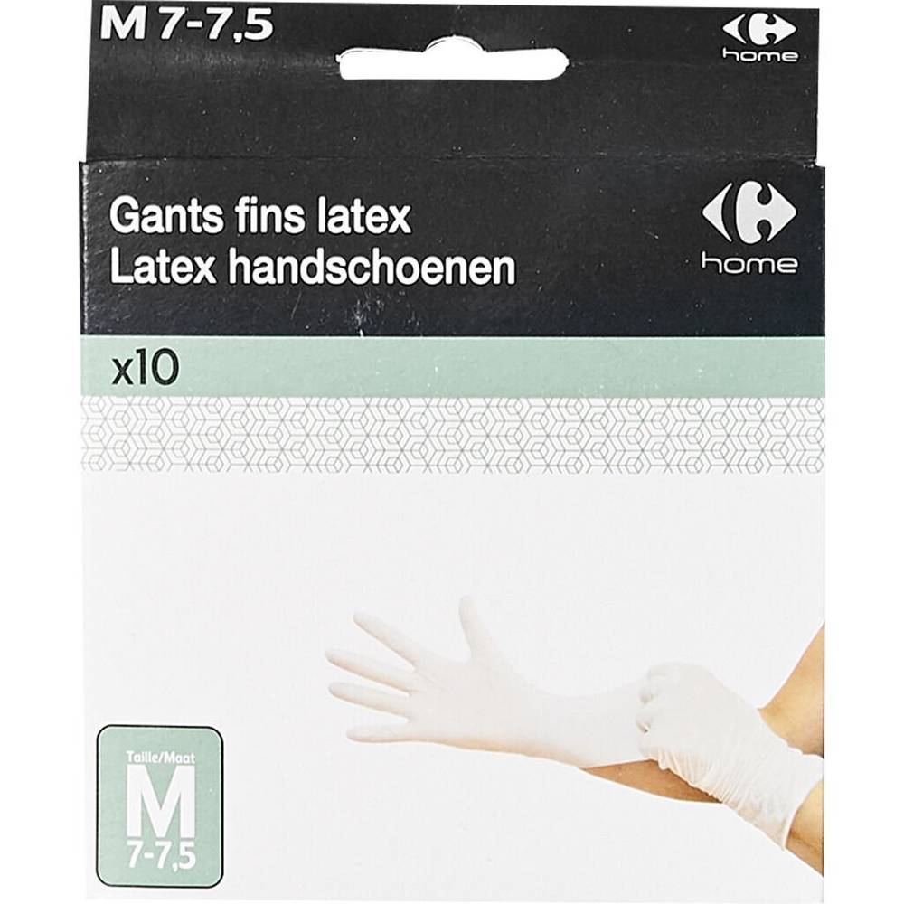 Carrefour Home - Gants latex t7 paires (10 pièces)