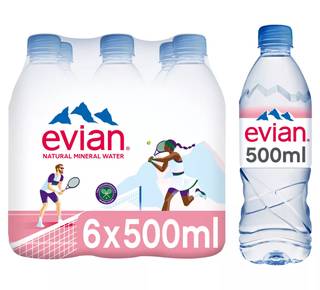 evian Still Natural Mineral Water 6 x 500ml