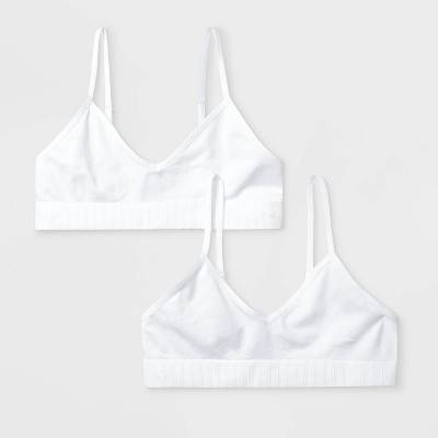 Girls' 2pk Seamless Bra - Cat & Jack™ White M