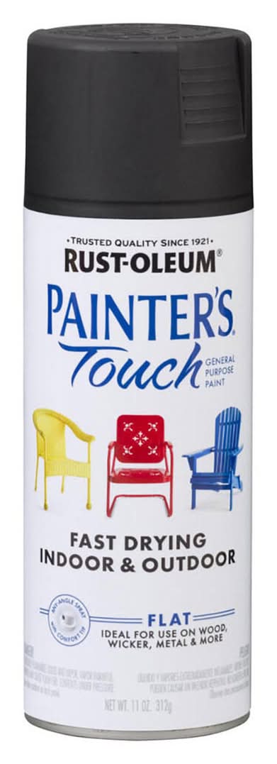 Rust-Oleum Painter's Touch Flat Spray Paint, Black (11 oz)