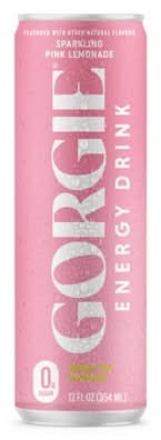 GORGIE Sparkling Energy Drink, Pink Lemonade (12 fl oz)