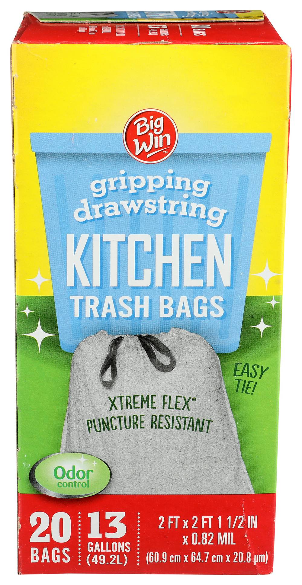 Big Win Drawstring Kitchen Trash Bags 13 gal (20 ct)