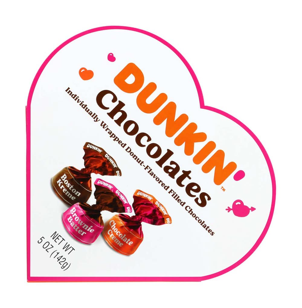 Frankford Dunkin Valentine's Day Donut- Flavored Filled Chocolates Heart Box (5 oz)