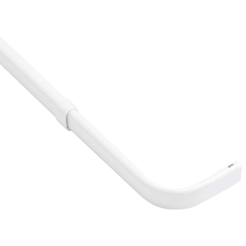 Heavy Duty 18 In. - 28 In. Single Curtain Rod In White