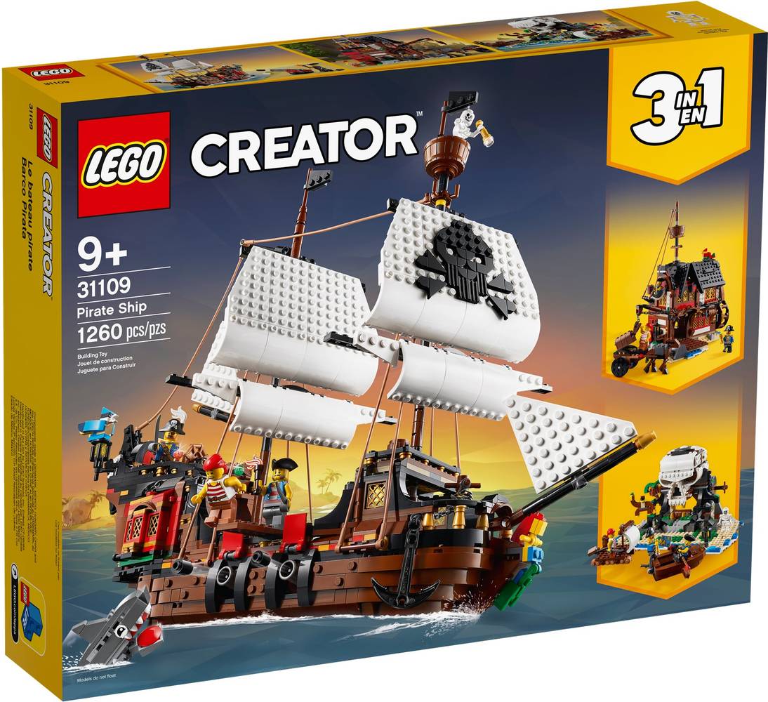 LEGO Creator 3 in 1 Pirate Ship Toy Set (1260 ct)