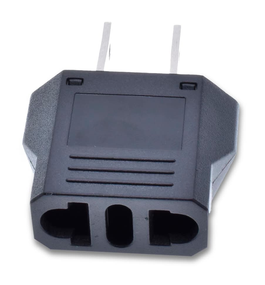 RadioShack · Adaptador eléctrico euro a américa, negro