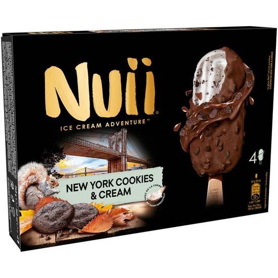 Bâtonnets glacés new york cookies & cream Nuii 4x67g
