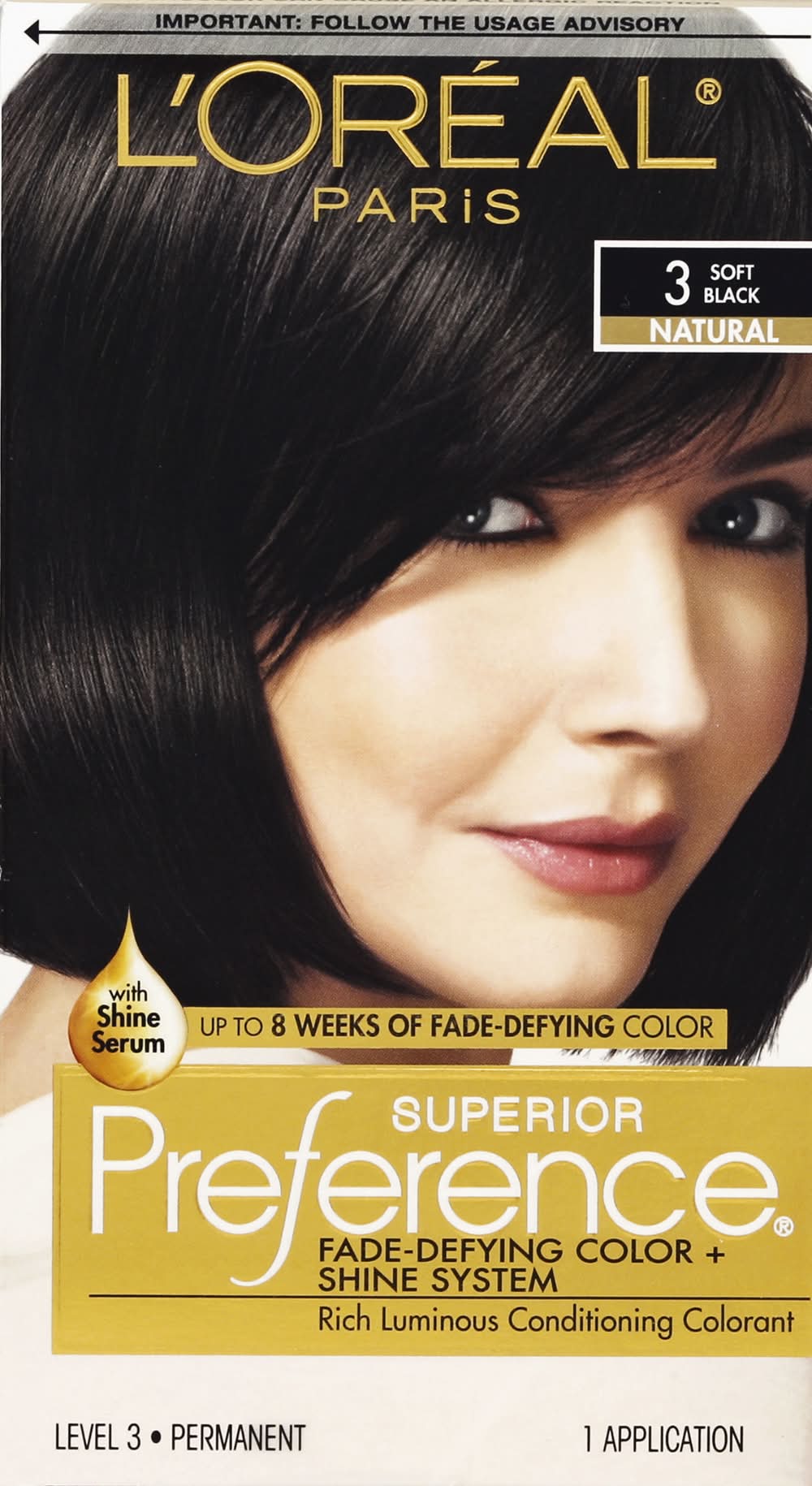 L'Oréal Superior Preference Permanent Hair Color, Soft Black 3 (9.6 oz)