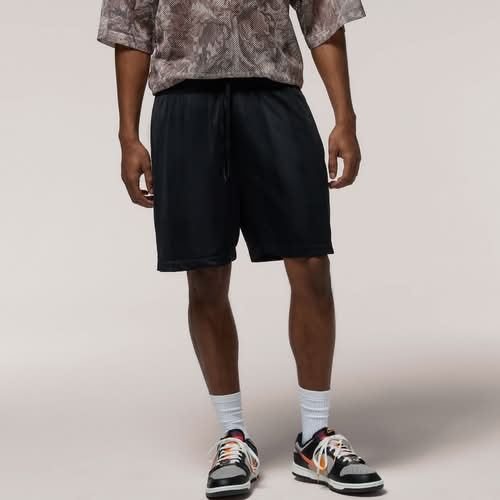 LCKR Mens Brentwood Striped Mesh Shorts - Black Size S