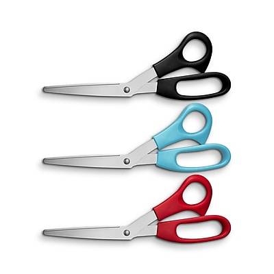 Staples Stainless Steel General Purpose Scissors Pointed Tip, Assorted (3 ct)