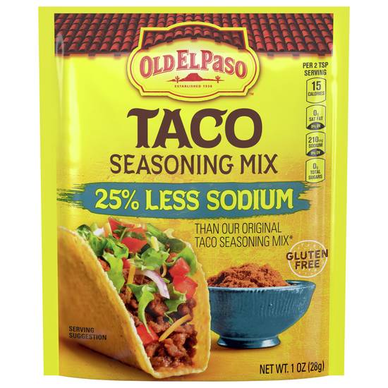 Old El Paso 25% Less Sodium Taco Seasoning Mix (1 oz)