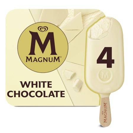 Glace Bâtonnet Chocolat Blanc MAGNUM - La boite de 4 bâtonnets - 316 g