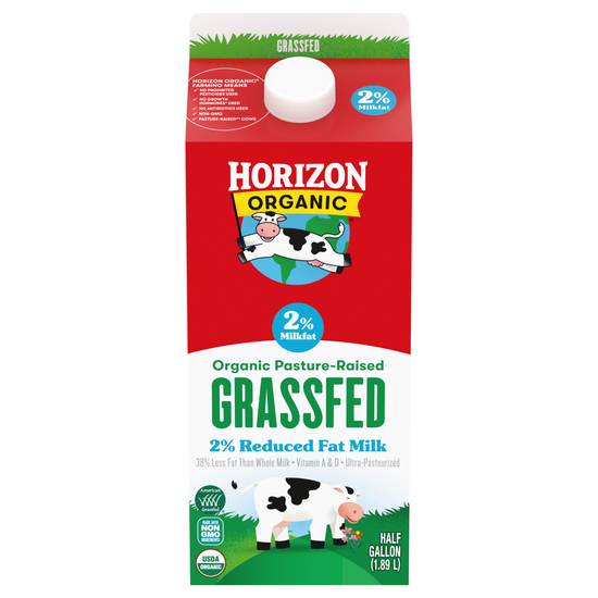 Horizon Organic 2% Milkfat Organic Grassfed Reduced Fat Milk (1.89 L)