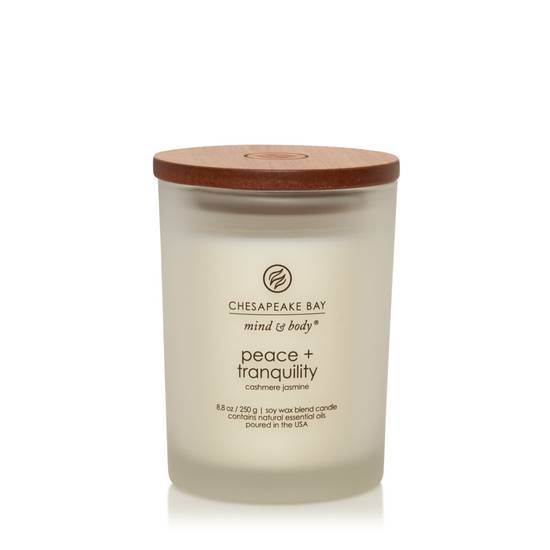 Chesapeake Bay Mind and Body Peace & Tranquility Soy Wax Blend Candle - Cashmere Jasmine, 8.8 oz