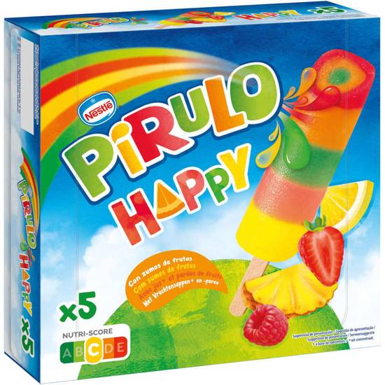 NESTLE - Bâtonnets glacés aux fruits - Pirulo happy  - x5