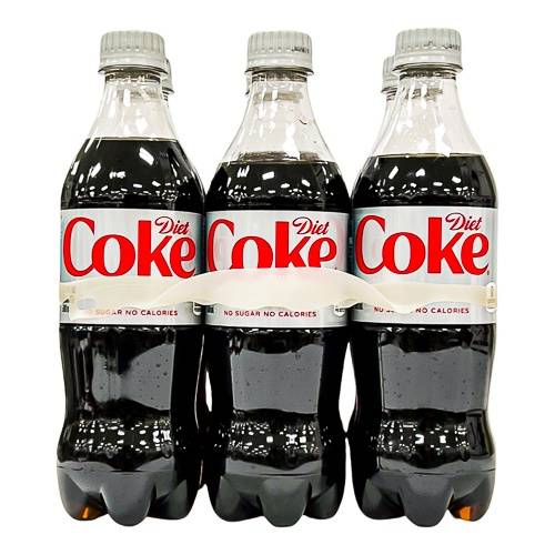 Diet Coke Soda Bottles (6 ct, 16.9 fl oz)