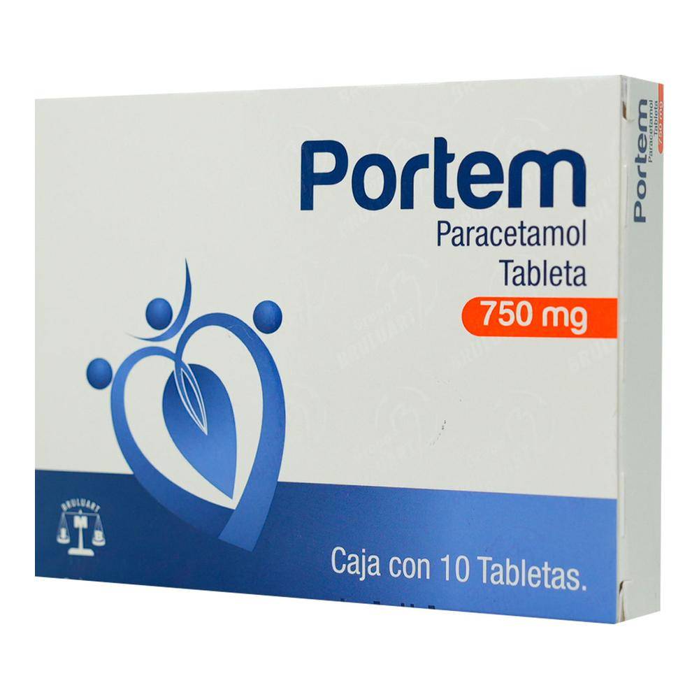 Bruluart portem paracetamol tabletas 750 mg (10 piezas)