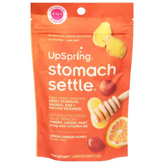 Upspring Lemon-Ginger-Honey Drops Stomach Settle (28 ct)