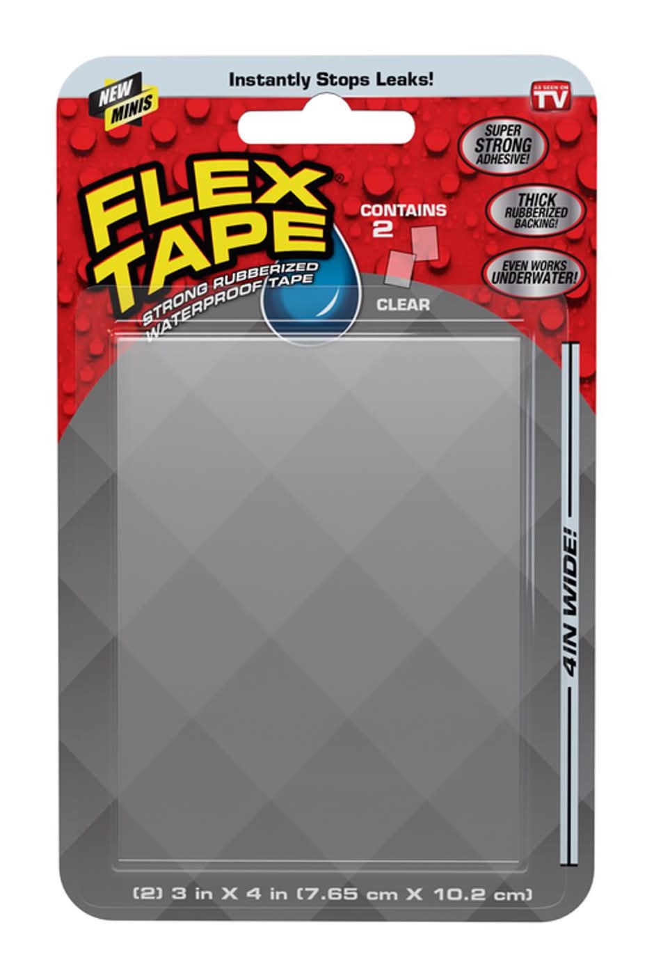 Flex Seal Family Of Products Flex Tape Mini 3 In. W X 4 In. L Clear Waterproof Repair Tape