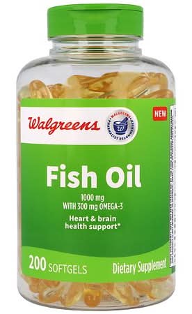 Walgreens Fish Oil Omega-3 Softgels 1000 mg (200 ct)