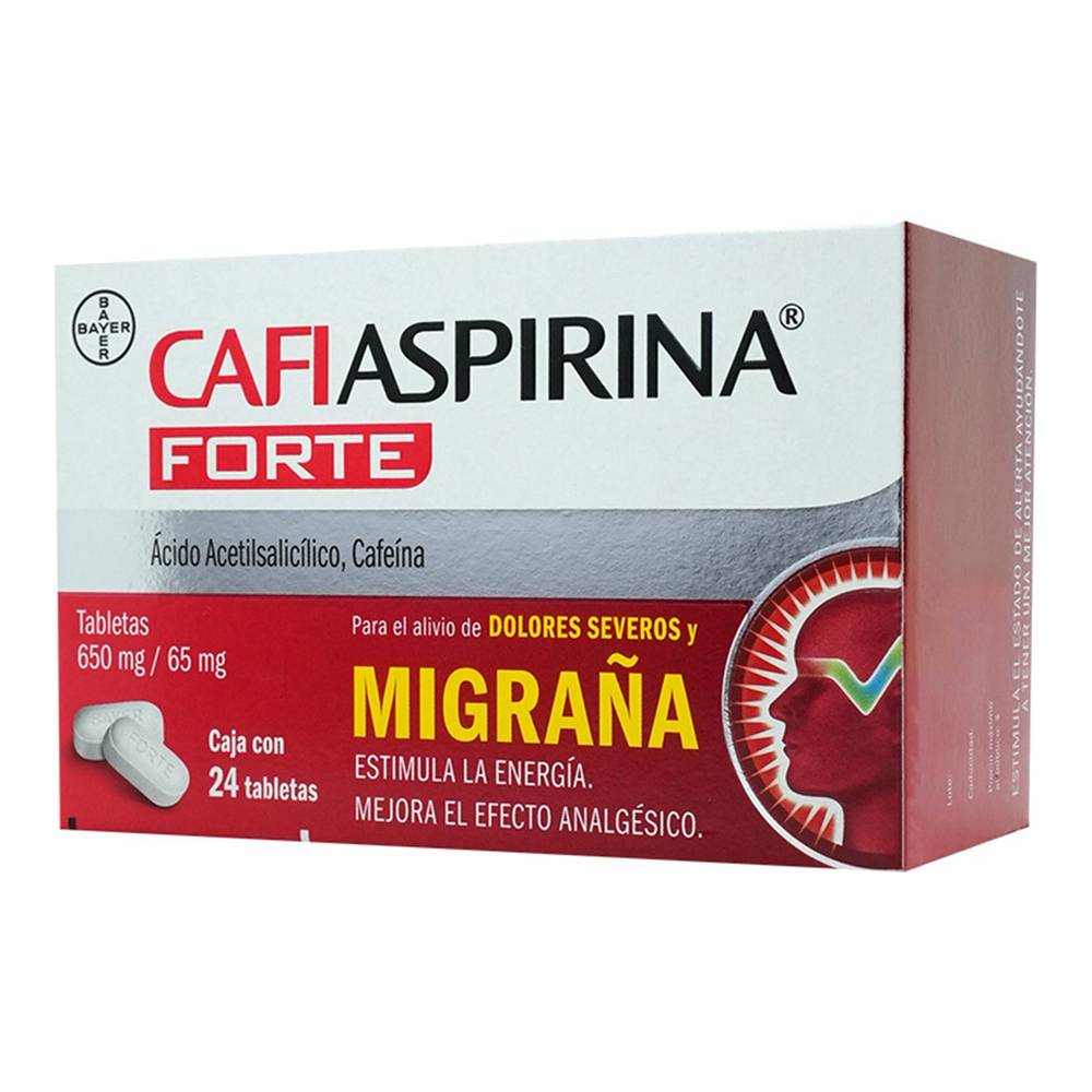 CafiAspirina · Ácido acetilsalicílico/cafeína forte tabletas 650 mg/56 mg (24 un)