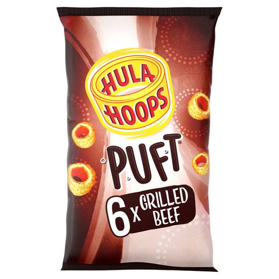 Hula Hoops Puft Grilled Beef Flavour Wheat & Potato Rings 6 x 15g
