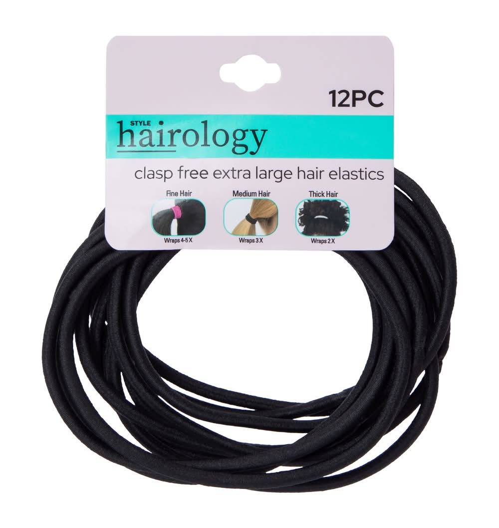 Clasp-Free XL Hair Elastic Bands 12-Count