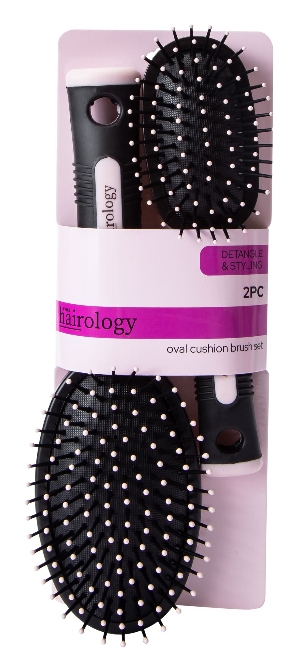Oval Cushion Brush Set 2-Piece Pink