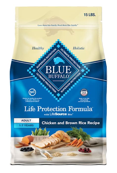 Blue Buffalo Life Protection Formula Adult Chicken & Brown Rice Dry Dog Food, 15 lbs.