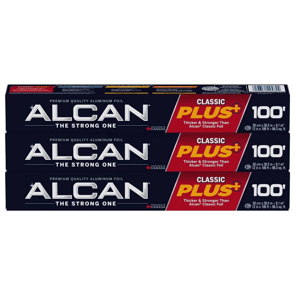 Alcan Classic Plus - Papier D’Aluminium, Paquet De 3