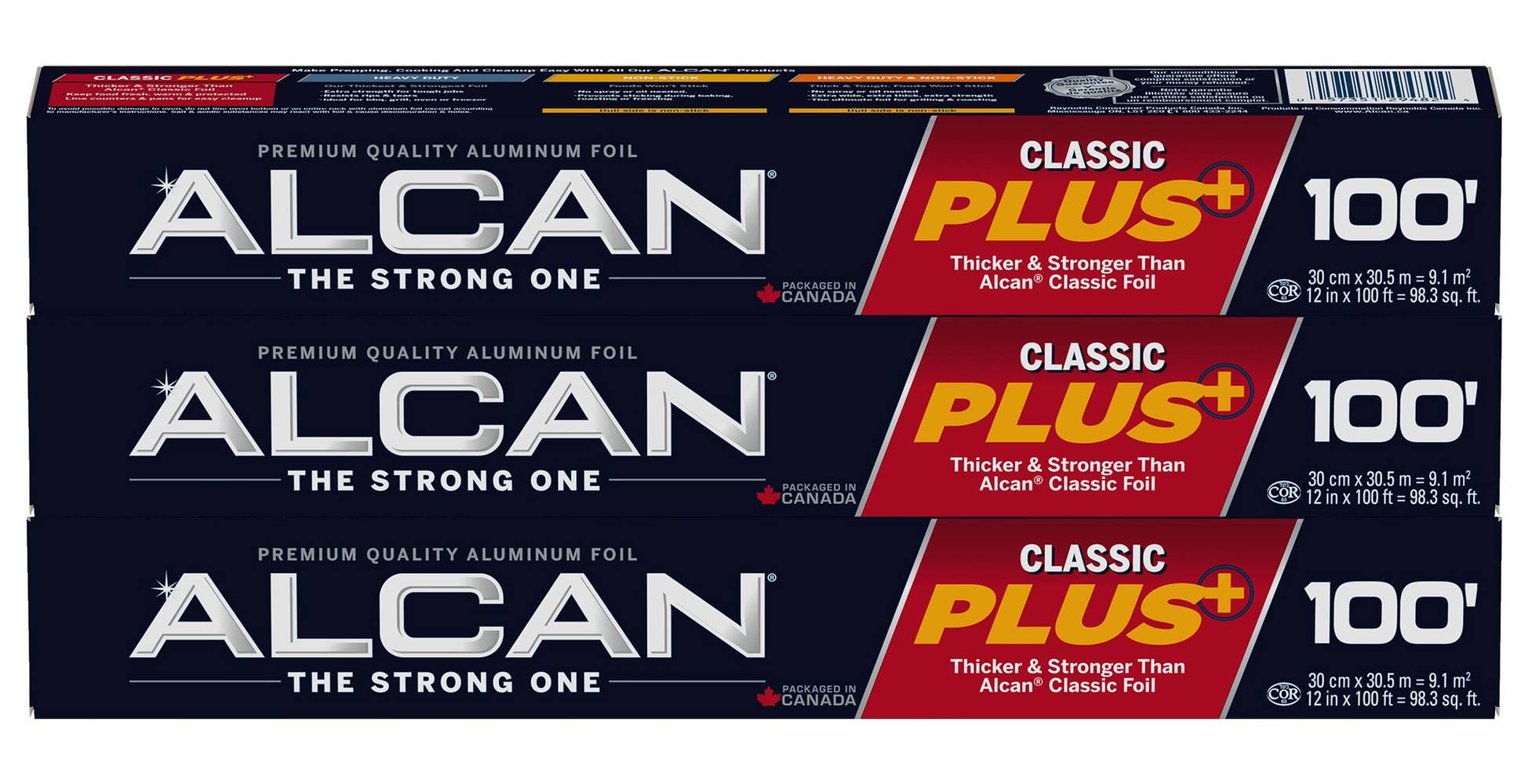 Alcan Classic Plus - Papier D’Aluminium, Paquet De 3 / Alcan Classic Plus Aluminum Foil Wrap, 3-Pack