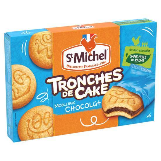 St Michel Tronches de cake - Biscuits moelleux fourrés - Gouter enfant 175 g