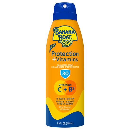 Banana Boat Broad Spectrum Spf 30 Protection + Vitamins Sunscreen Spray