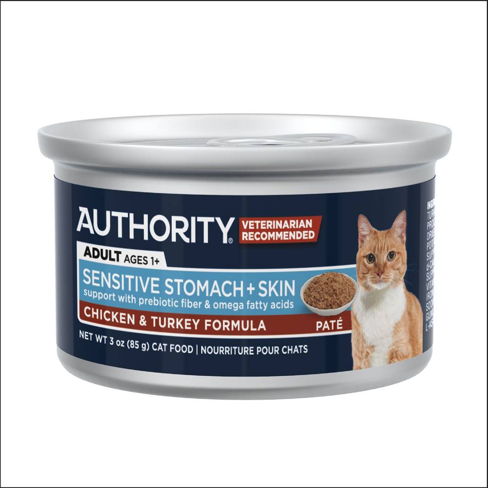 AUTHORITY Sensitive Stomach + Skin Cat Food, Chicken-Turkey (3 oz)