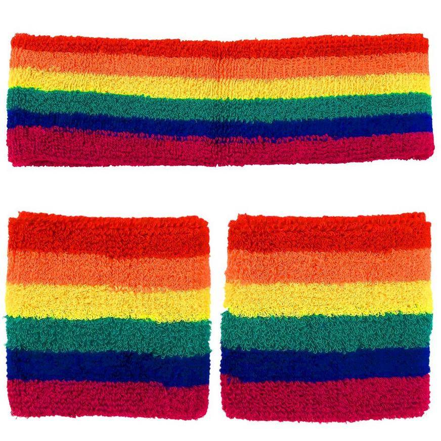 Rainbow Sweatband Set 3pc