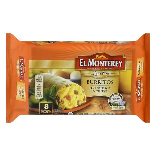 El Monterey Signature Egg Sausage and Cheese Burritos (8 ct)