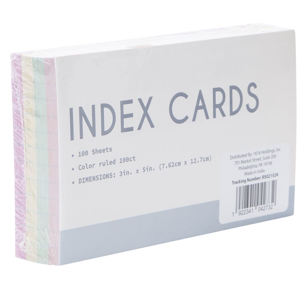 100-Count Multi-Ruled Index Cards 3in x 5in