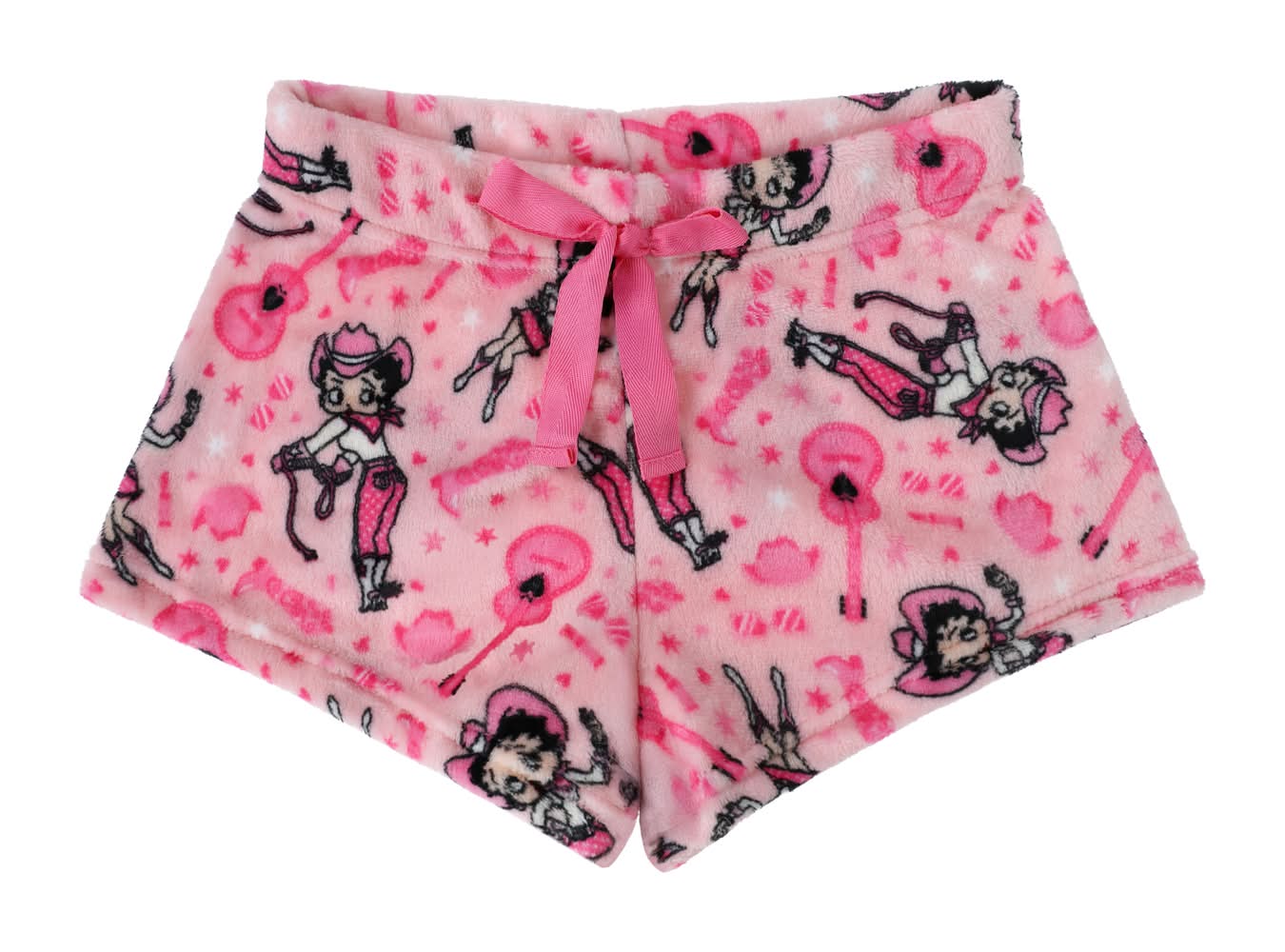 Juniors Printed Plush Short Large Western Betty