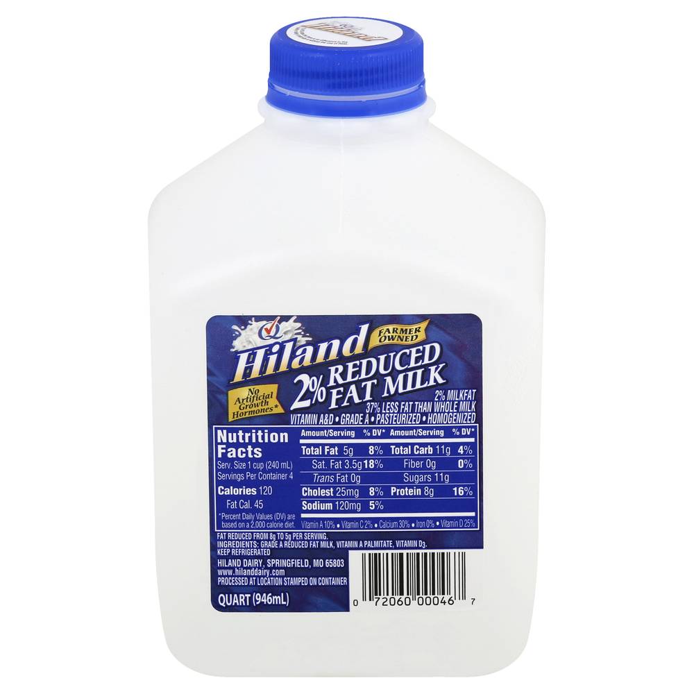 Hiland 2% Reduced Fat Milk (1 qt)