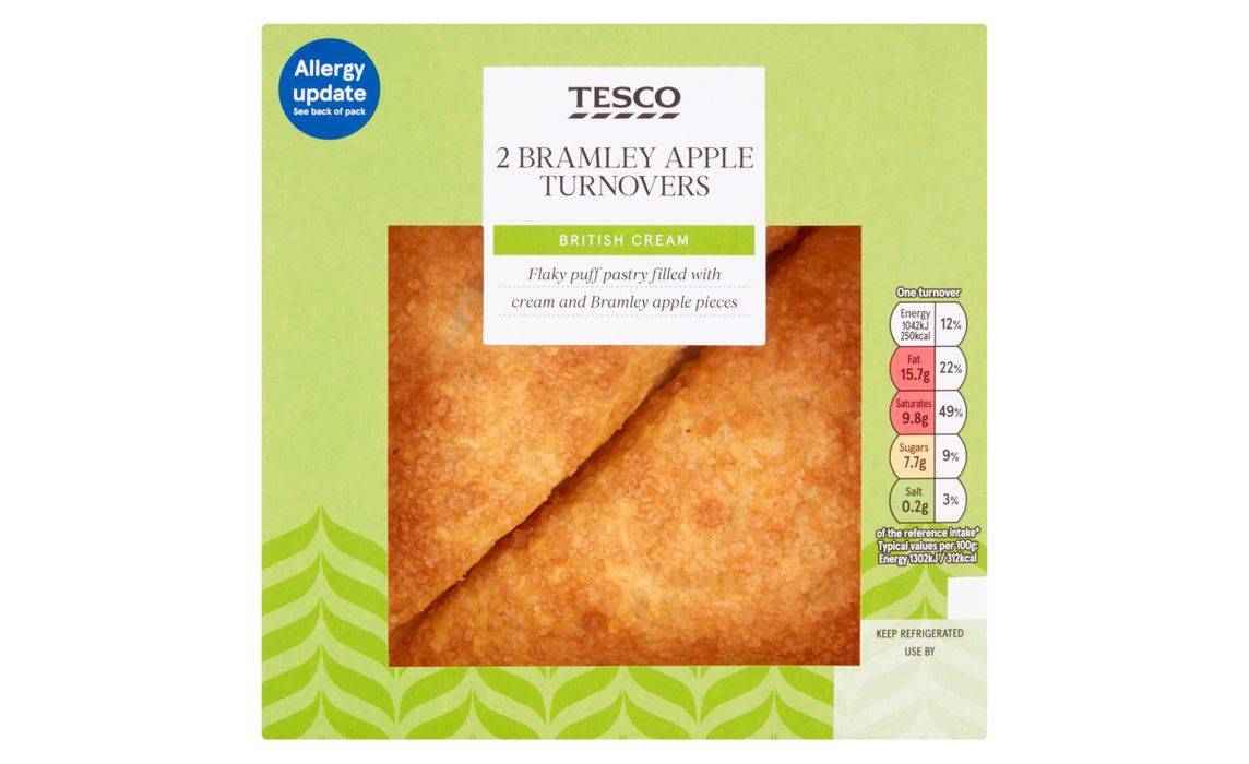 Tesco 2 Bramley Apple Turnovers 160g (392963)