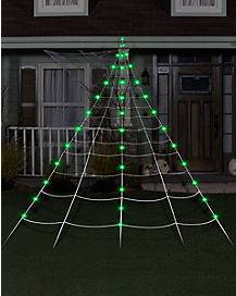 10 ft. Light-Up Green Spider Web