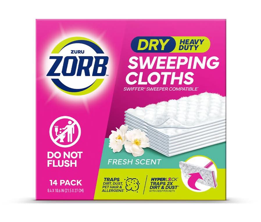 Zorb Heavy Duty Dry Sweep Cloths Fresh Scent 14 Pk