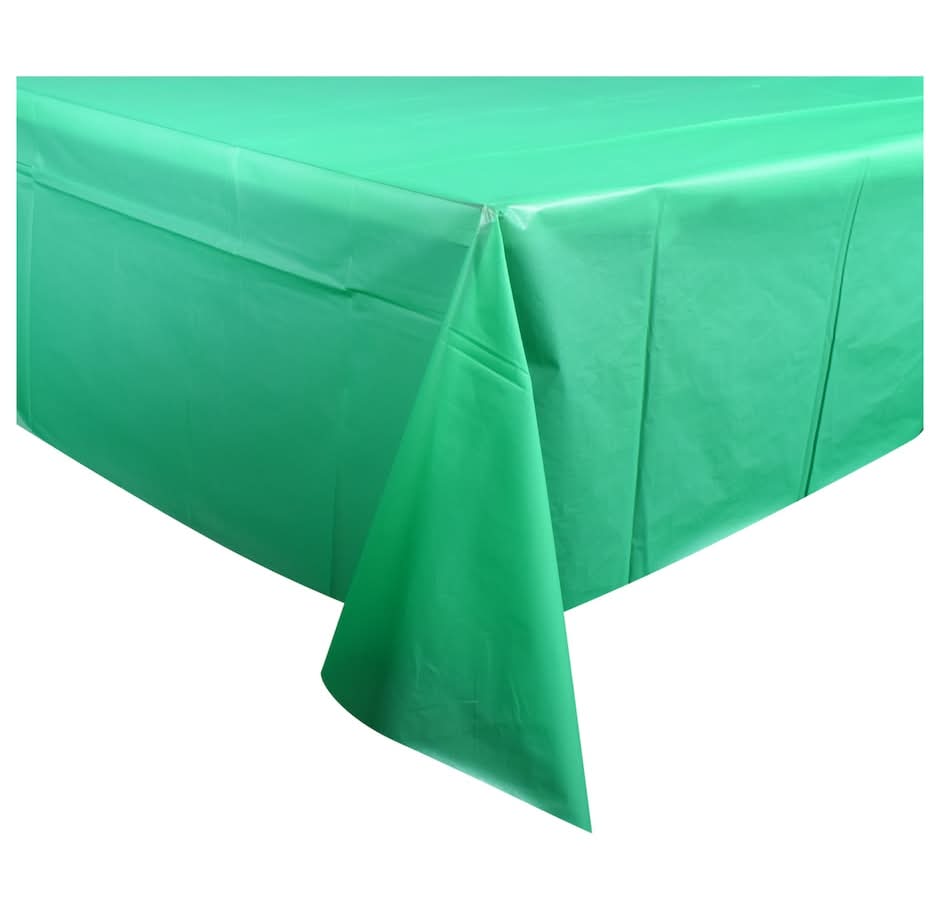 Plastic Table Covers, 9x4.5 ft, Green