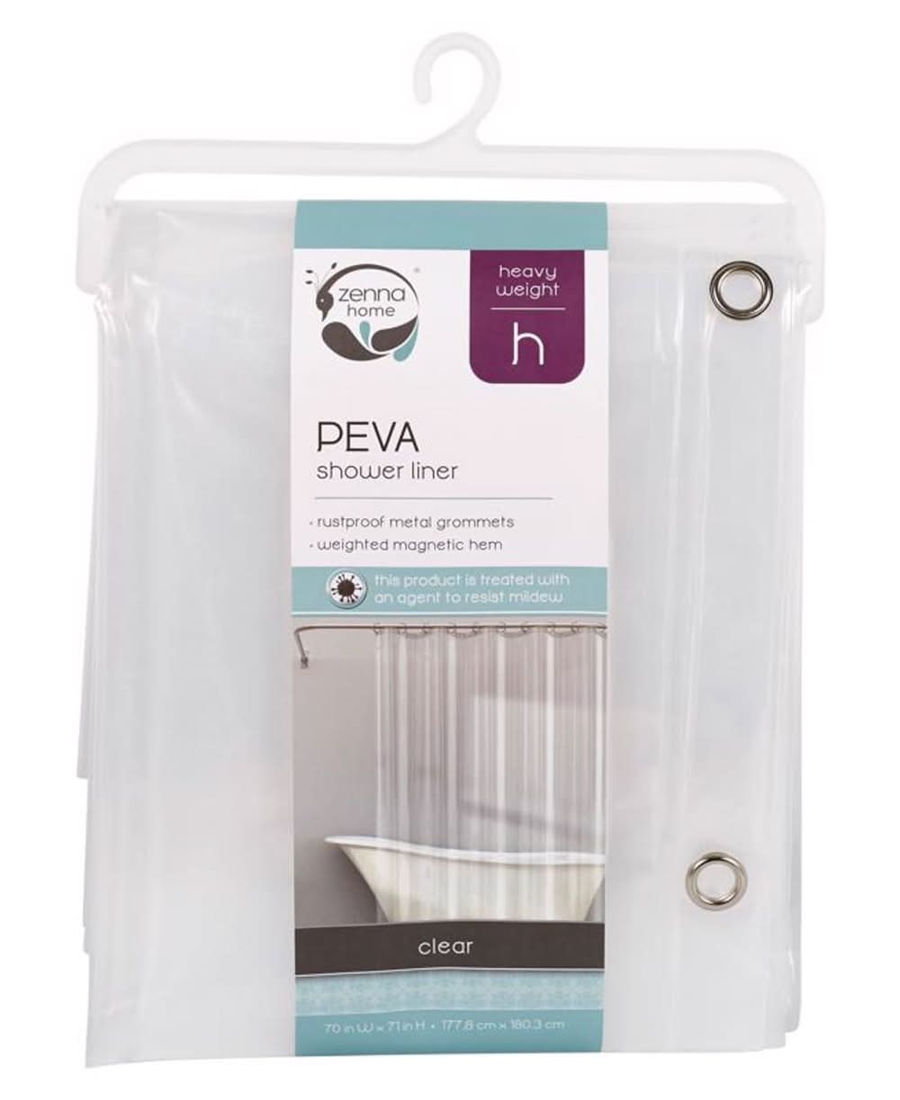 Zenna Home 72 In. H X 70 In. W Clear Solid Shower Curtain Liner Peva