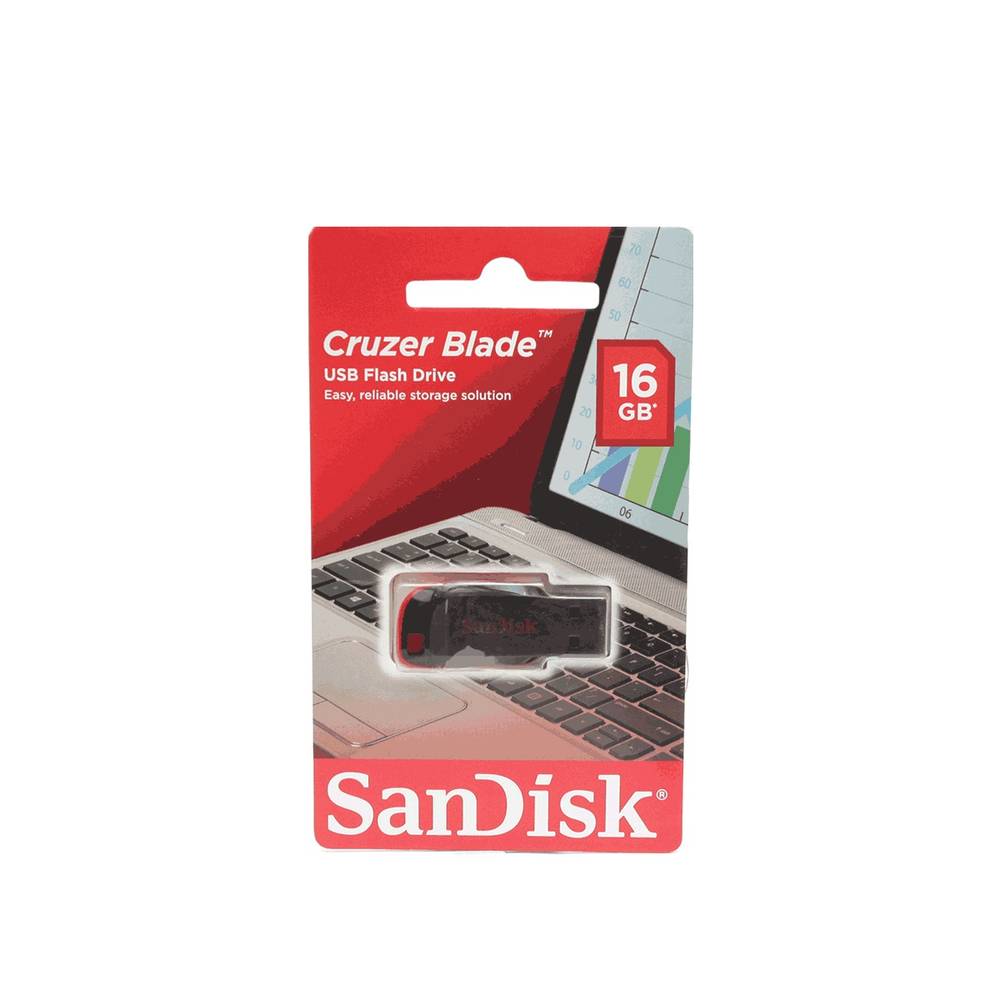 Sandisk memoria usb 2.0 cruzer blade 16gb (blister 1 pieza)