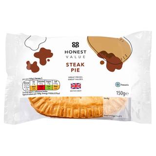 Co-op Honest Value Steak Pie 150G