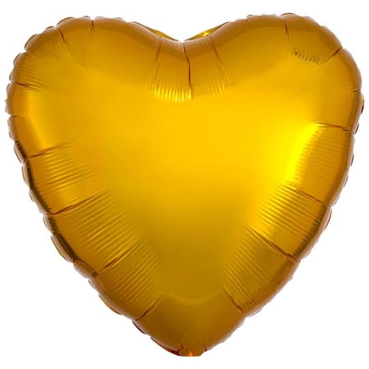 Inflated 17" Metallic Heart Mylar Balloon