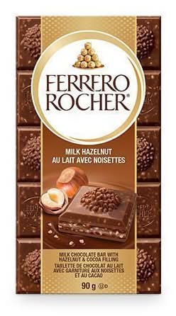 Ferrero Rocher Premium Chocolate Bar, Milk Hazelnut (90 g)
