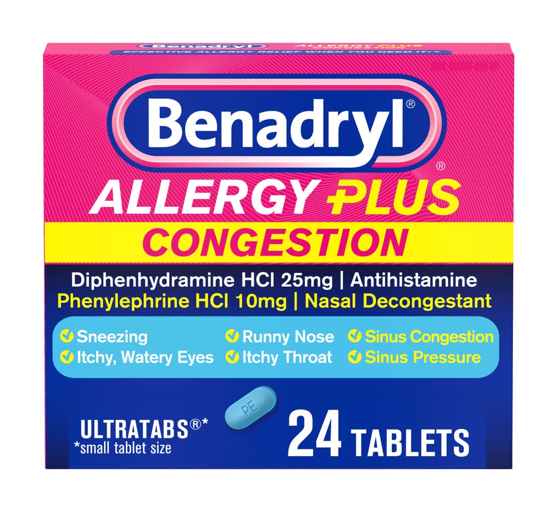 Benadryl Allergy Plus Congestion Tablets (24 ct)